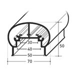 Aluminium-Handlaufprofil, 6000mm, Eisenglimmer hell