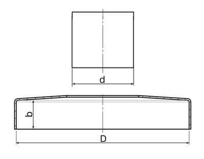 Abdeckrosette V2A, Ø 105mm, Lochung für 42,4mm, Höhe 25mm