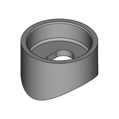 Adapter aus V2A für Glasklemmen Modelle 7/36/38, runder Anschluss 42,4mm