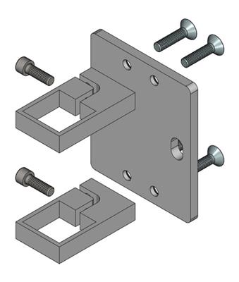 Wandbefestigung V2A, breit, für Quadratrohre 40x40mm