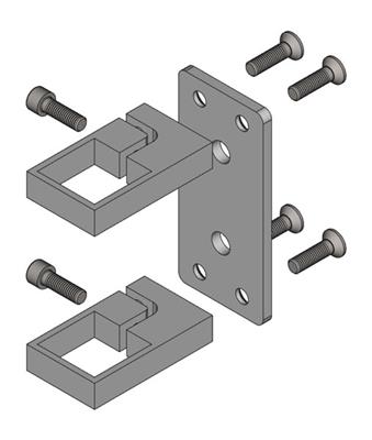 Wandhalterung V2A, schmal, für Quadratrohre 40x40mm