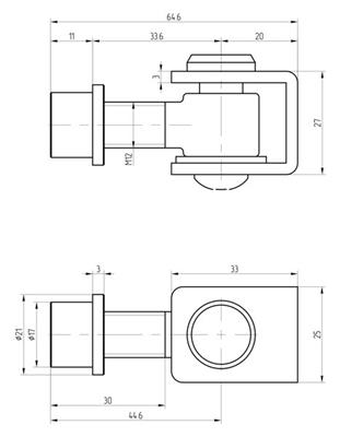 Torband V4A mit Einschweißmutter und kurzem Gewinde M12