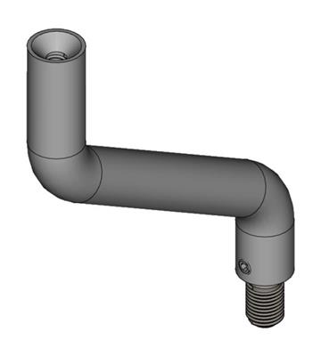 Handlaufträgerstift V2A, 2-fach gekröpft, 360° drehbar, mit Innen- und Außengewinde