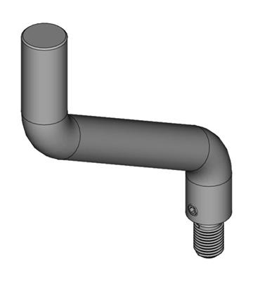 Handlaufträgerstift V2A, 2-fach gekröpft, 360° drehbar, anschweißbar und mit Außengewinde