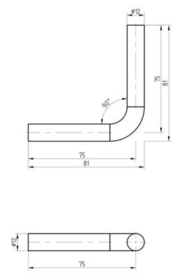 Handlaufträgerwinkel V2A 90°, mit 2 Enden zum Anschweißen