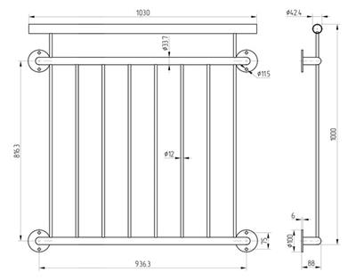 Fenstergitter Typ A, 1030x1000mm