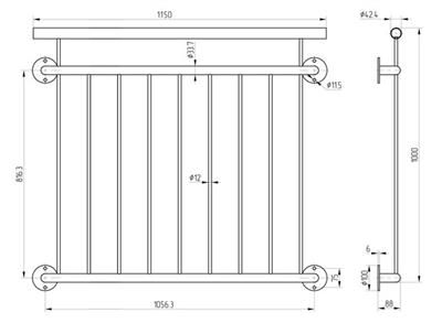 Fenstergitter Typ A, 1150x1000mm