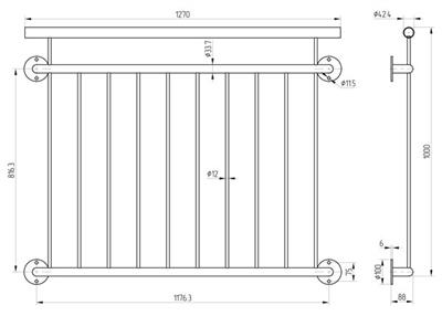 Fenstergitter Typ A, 1270x1000mm