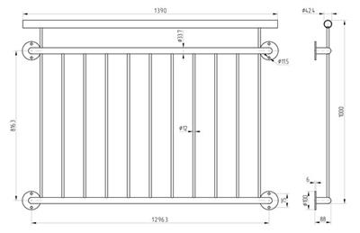 Fenstergitter Typ A, 1390x1000mm