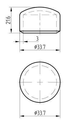 Klöpperboden Stahl roh, für Rohr 33,7mm