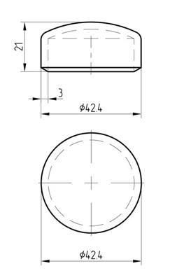 Klöpperboden Stahl roh, für Rohr 42,4mm