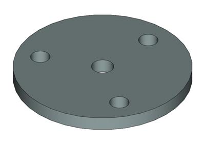 Ronde mit 3+1 Bohrungen (11mm+12,5mm), Größe 100x8mm