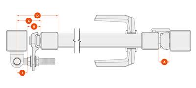 Anschlag Metall SHKM für eckige Profile 40-50-60mm